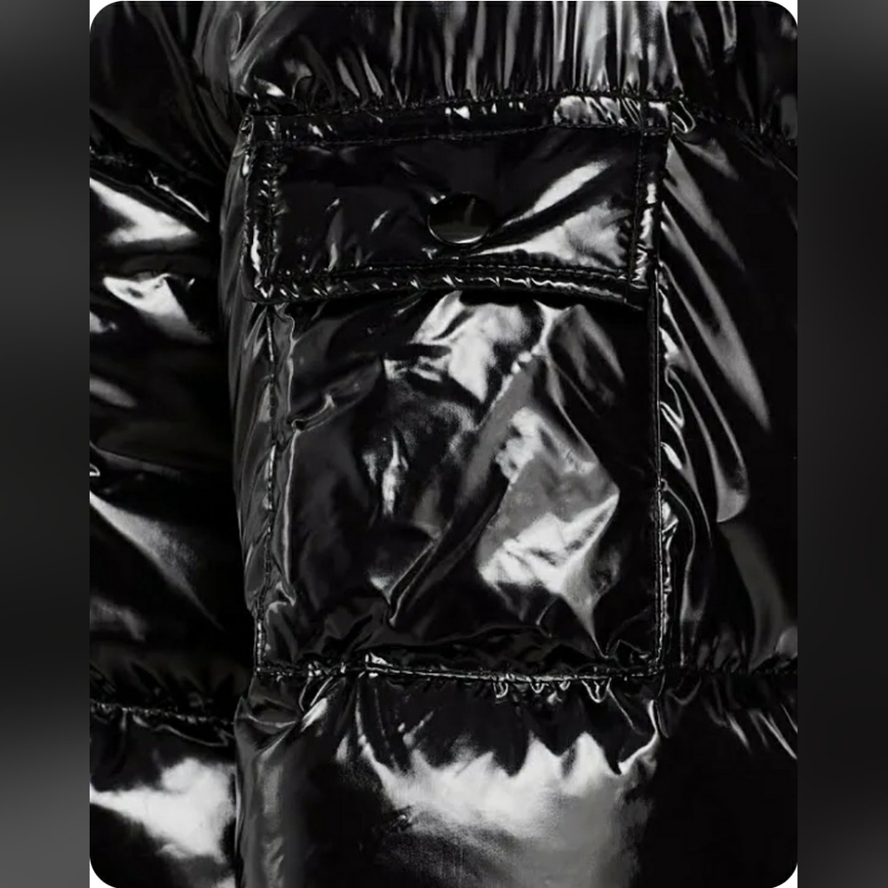 Nwt Aqua Lacquer Down Puffer Jacket In Onyx - Picture 3 of 12